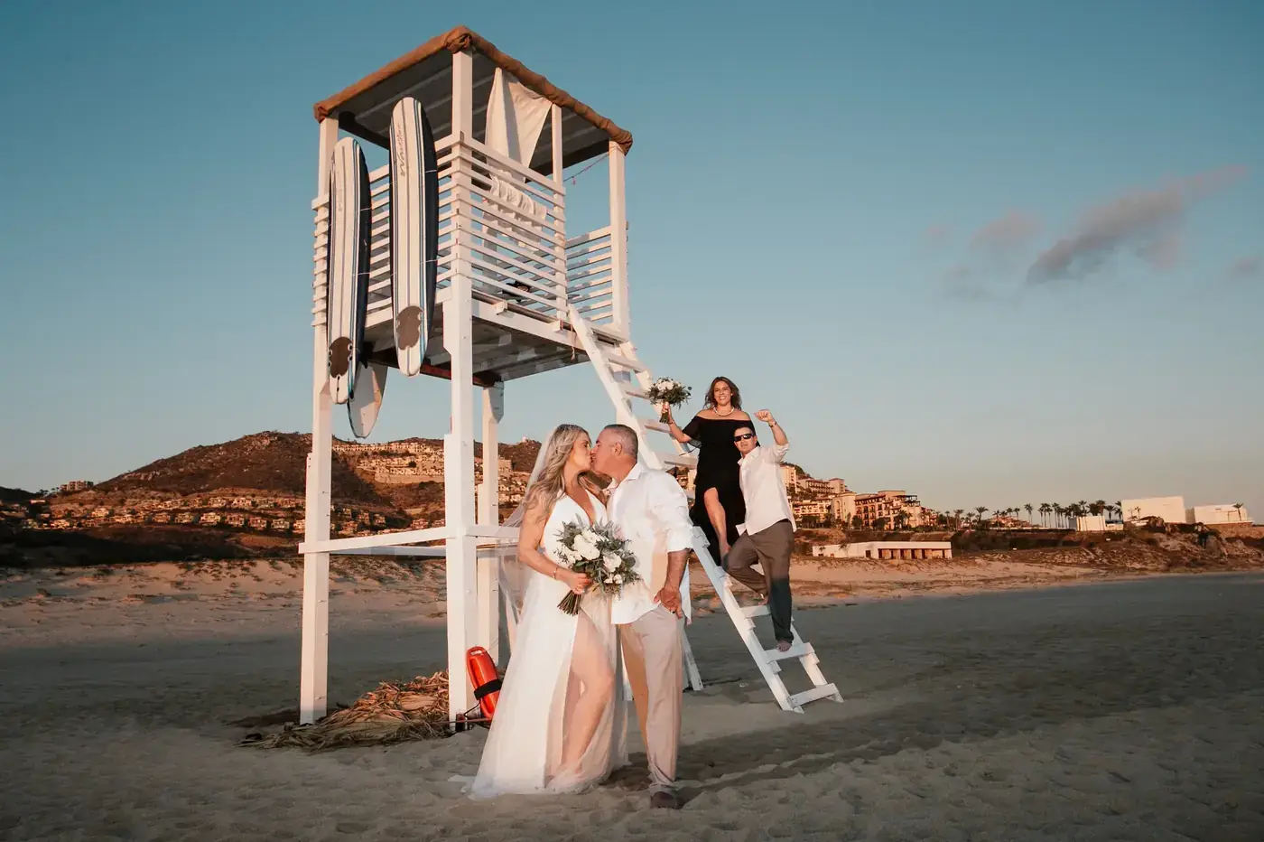 Bridal party on the beach in Cabo San Lucas