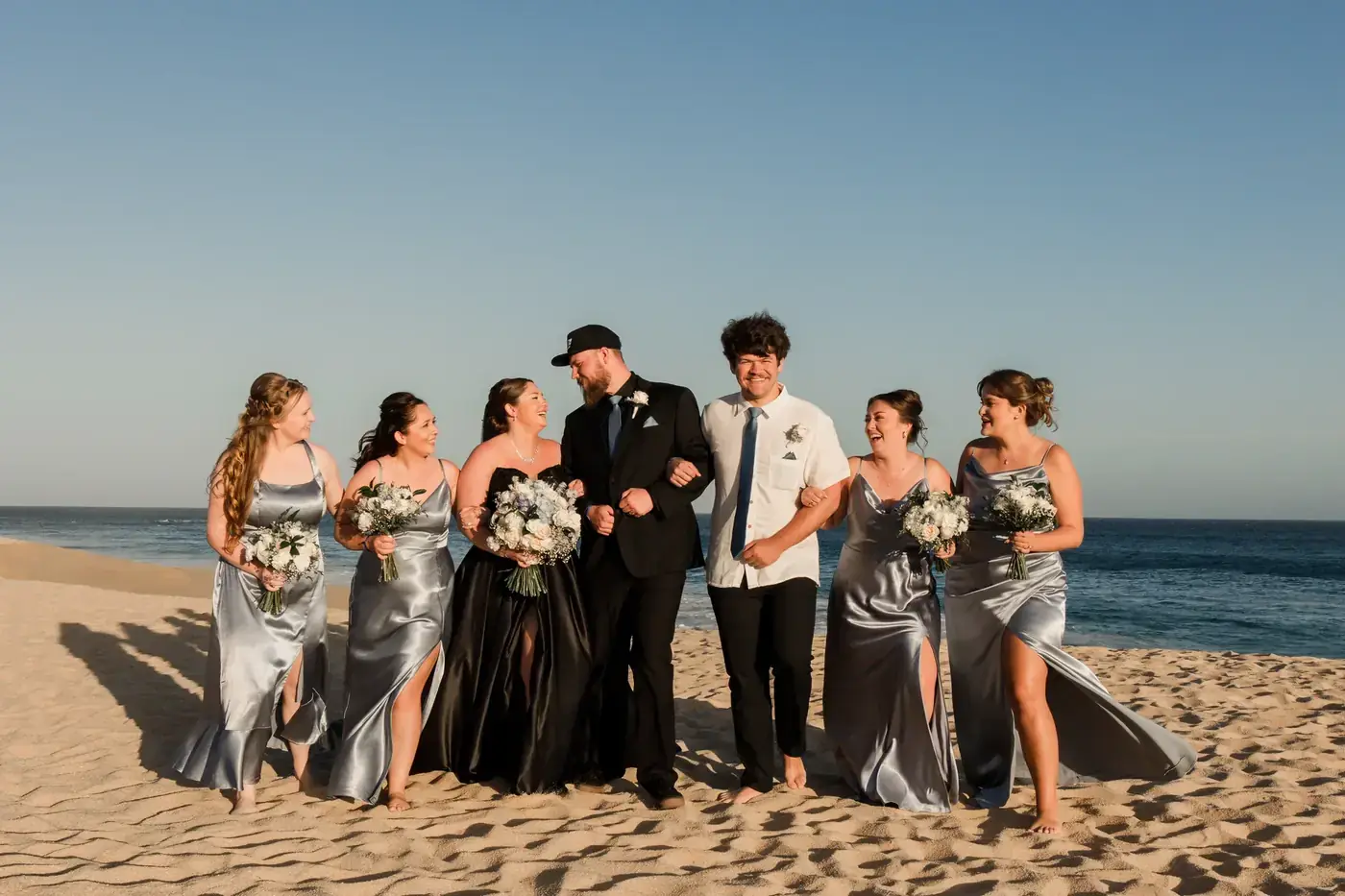 Bridal party on the beach in Cabo San Lucas