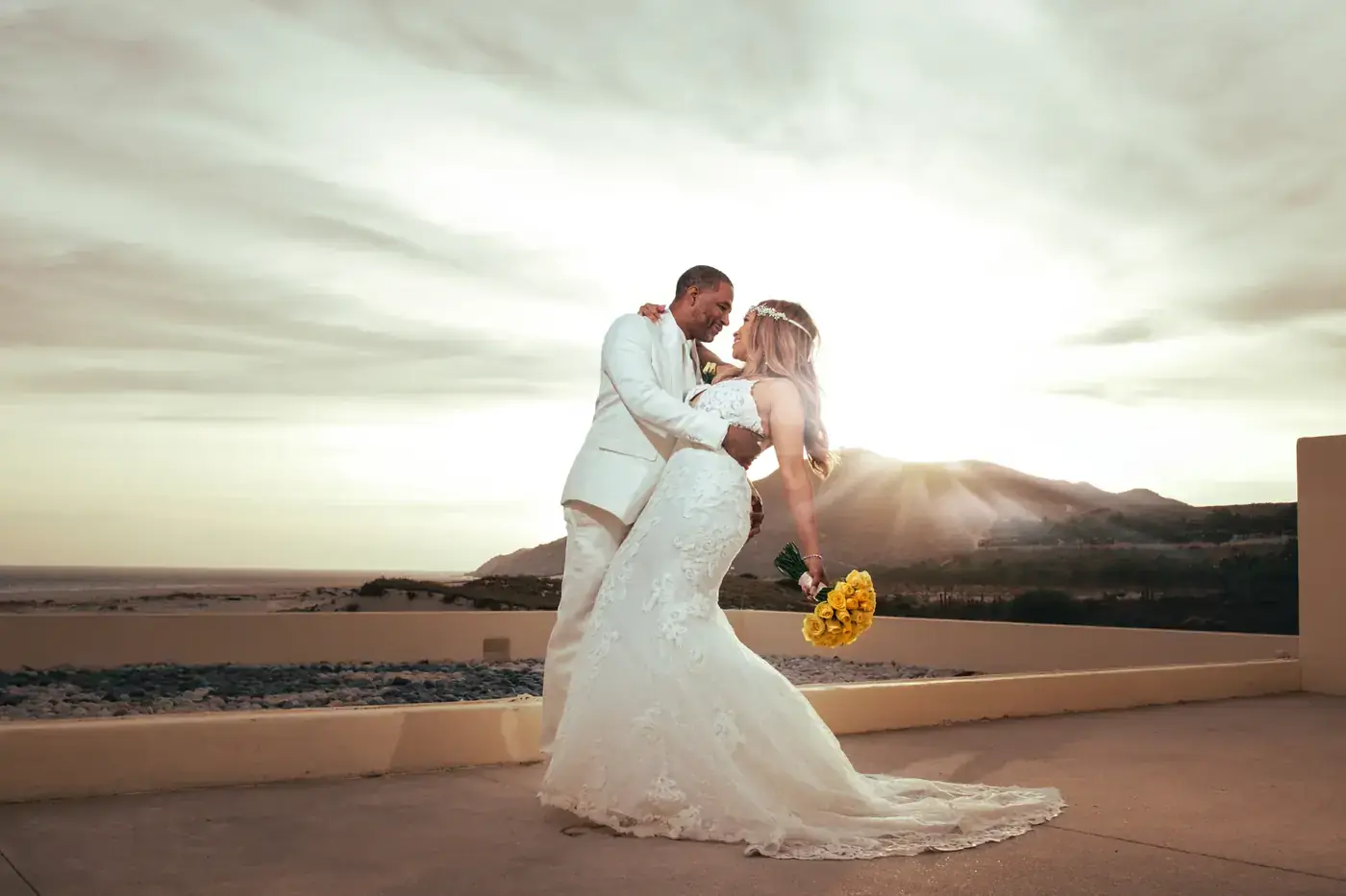 Candid wedding moment in Los Cabos