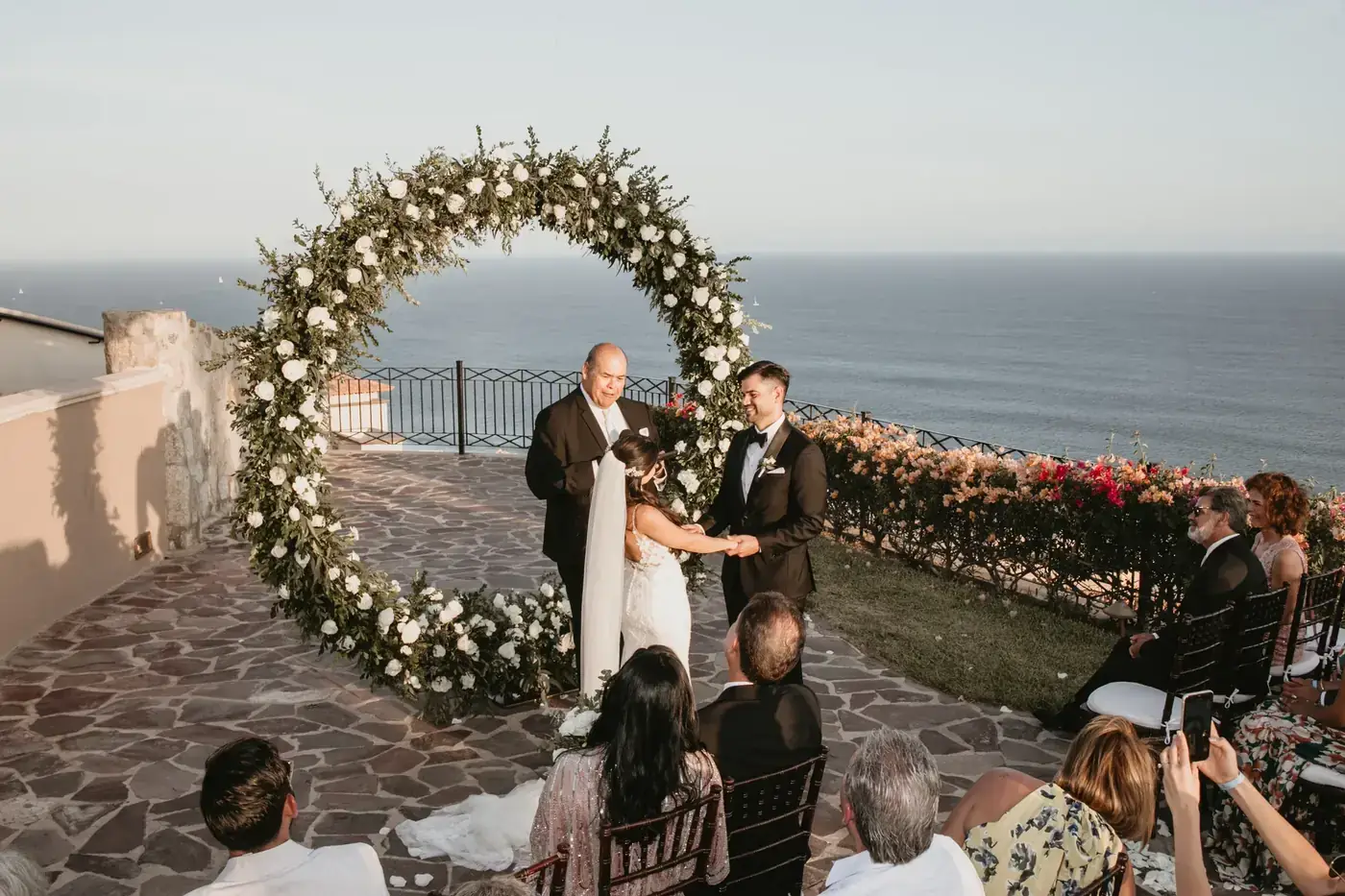Bridal party on the beach at a Cabo wedding