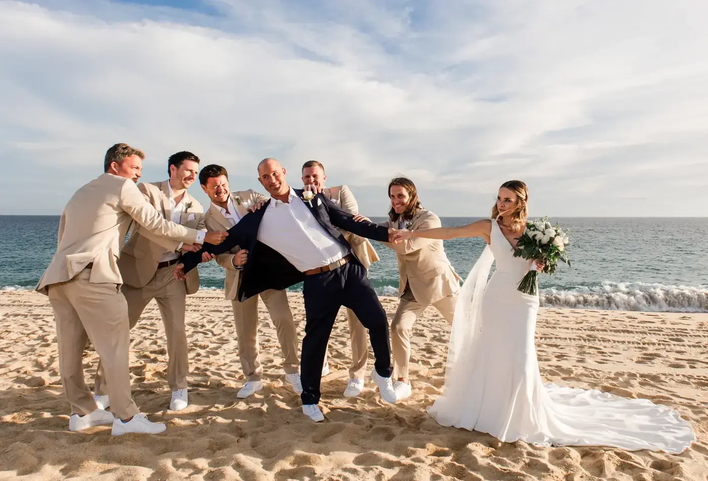 Emotional guests at a Cabo wedding