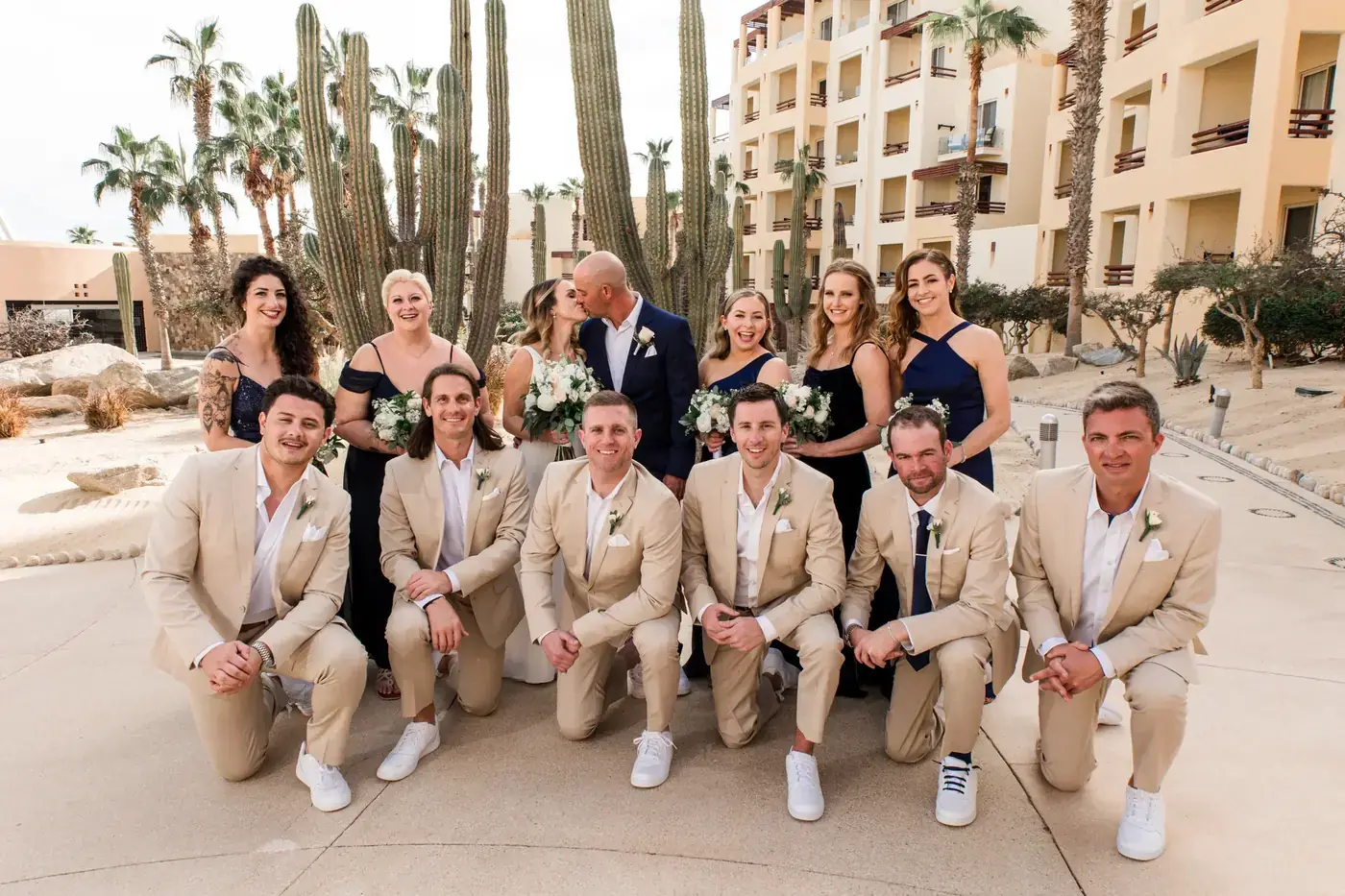 Wedding reception at golden hour in Los Cabos by Ana Badillo Photography