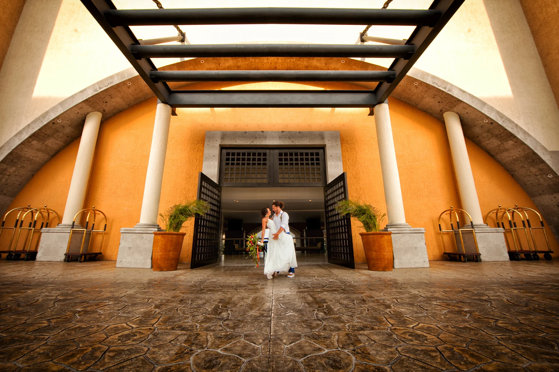 Wedding couple luxury resort