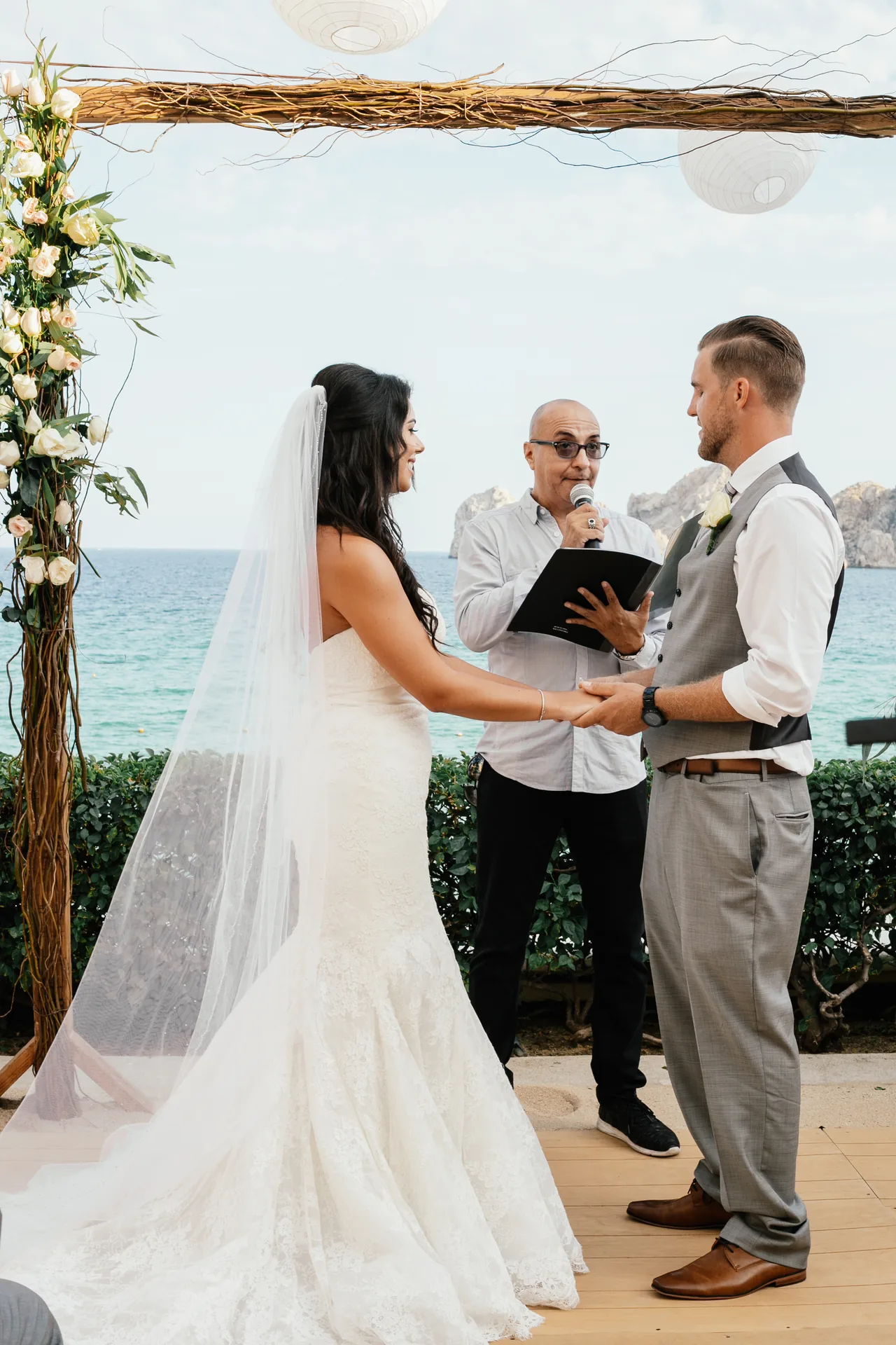 Beachfront wedding ceremony at Casa Dorada Los Cabos