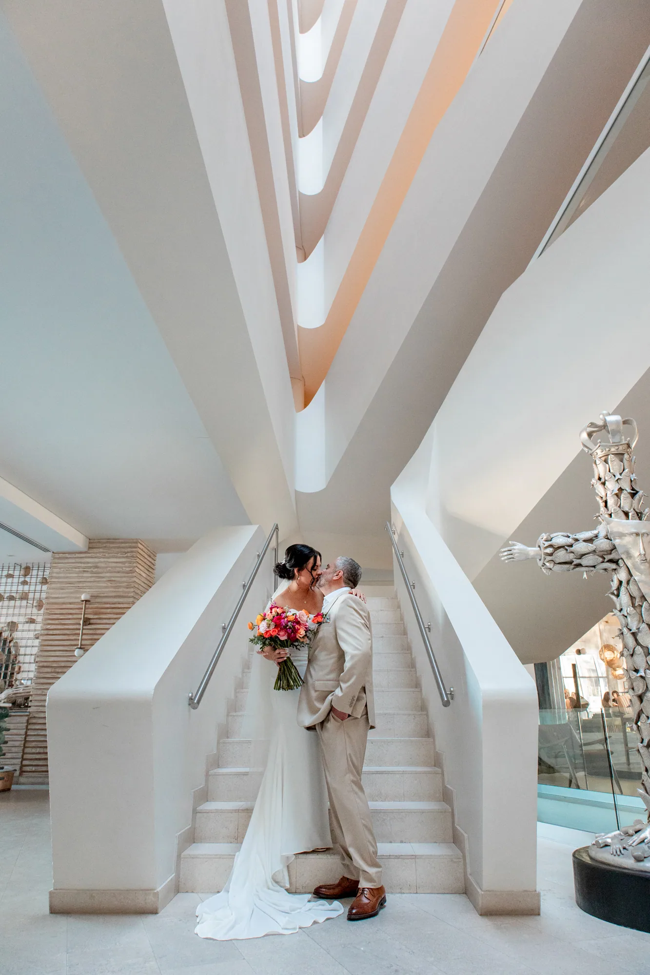 White circular wedding arch at Corazón Cabo Resort & Spa
