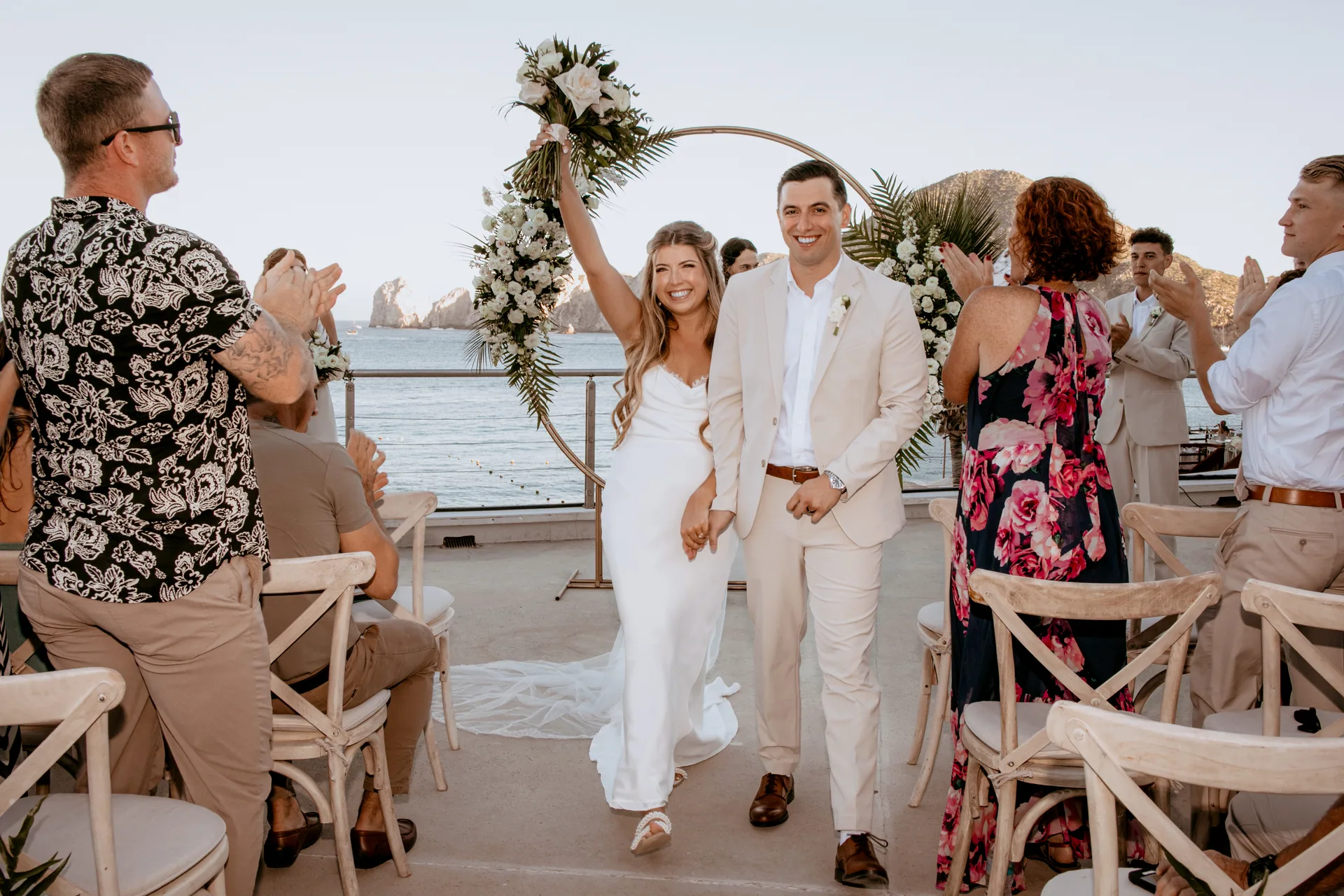 Bridal party on the beach at a Cabo San Lucas wedding