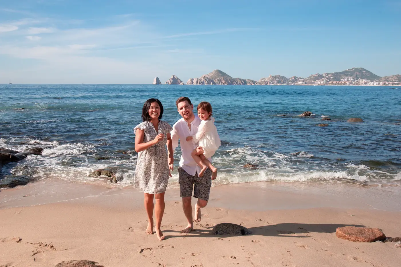 Family walking on the beach near El Arco, Cabo San Lucas