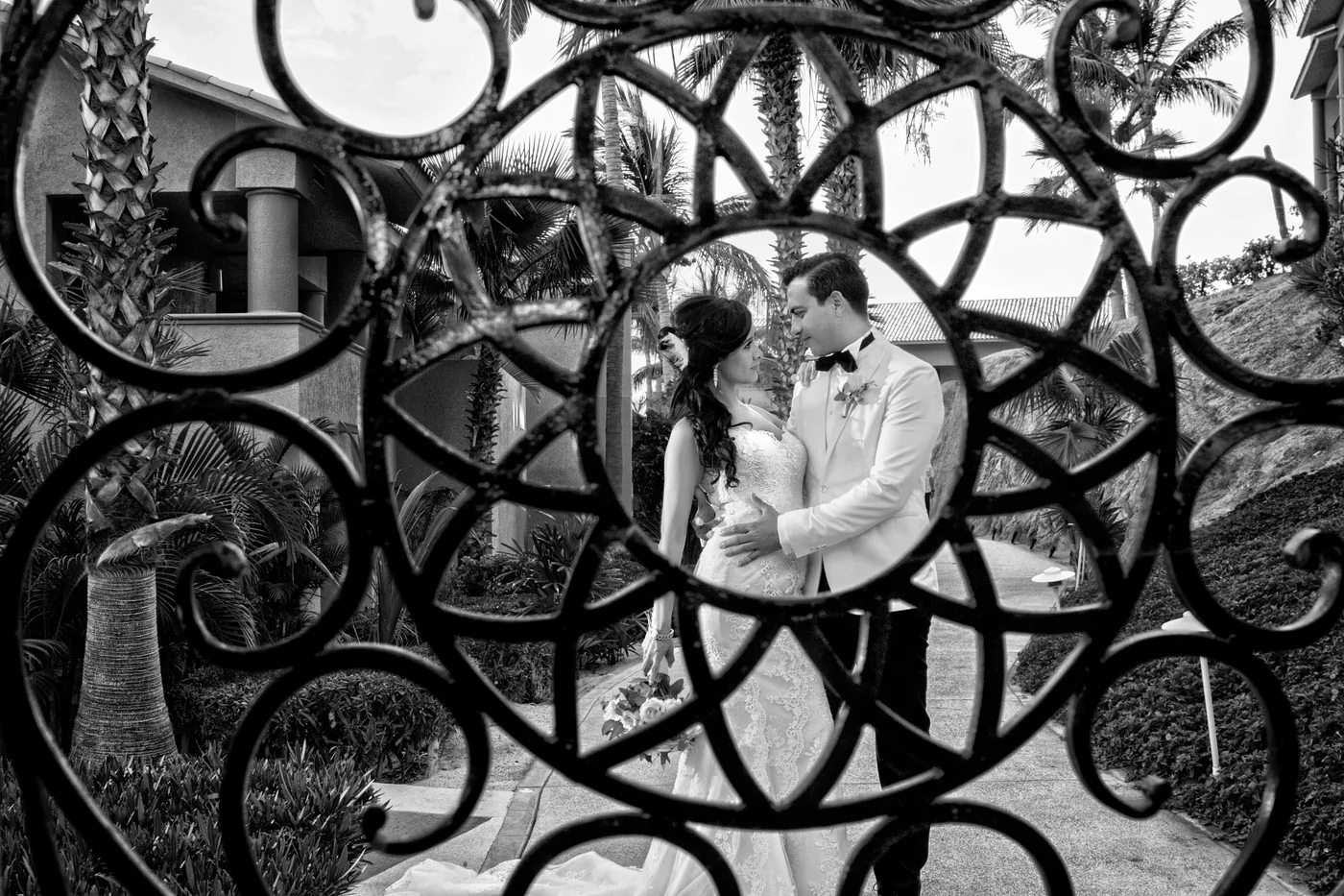 Black and white portrait at Fiesta Americana Los Cabos