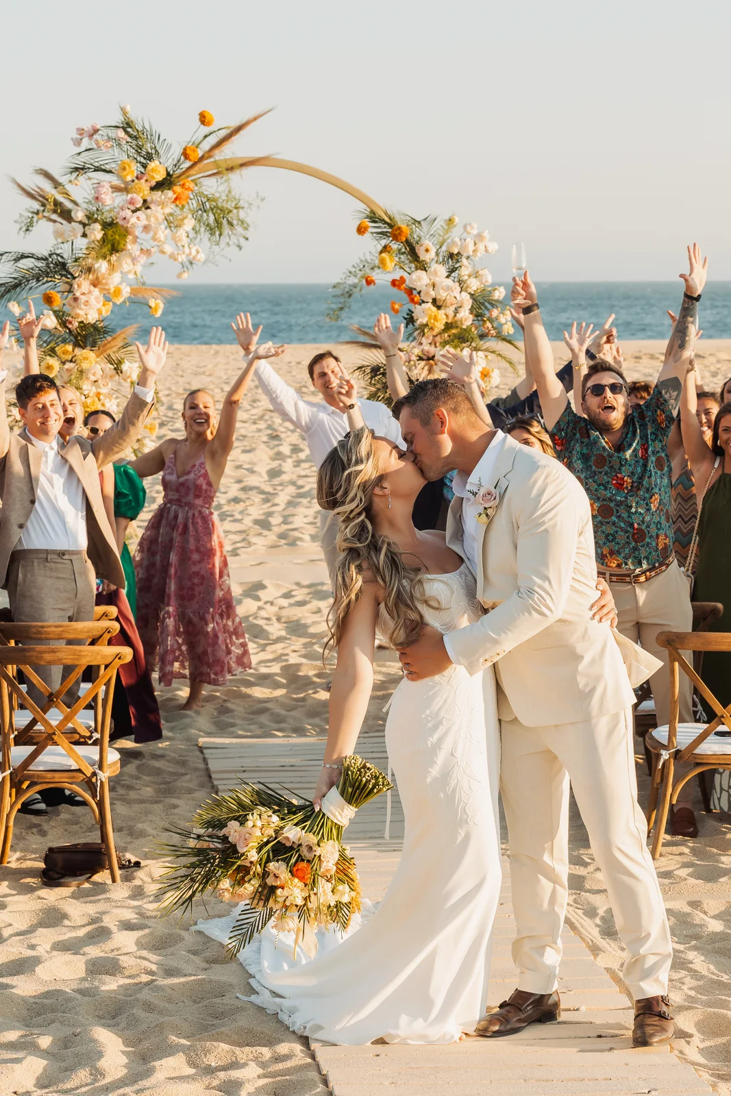 Guests at the beach ceremony at Pueblo Bonito Pacífica, Cabo San Lucas