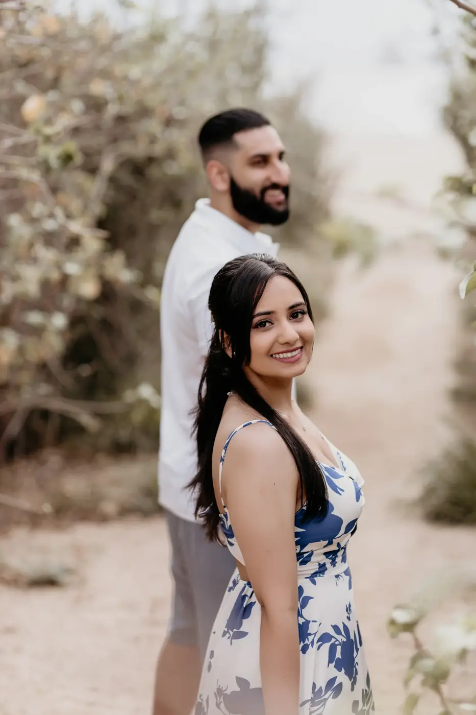 Engagement session on the beach at golden hour, Cabo